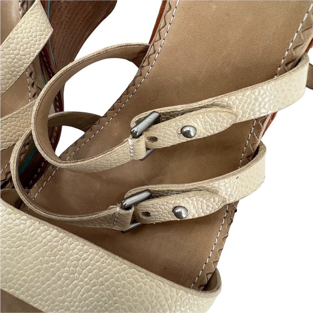 rag & bone Tan Exclusive Wood Wedge Strappy Platform Sandals Size 9 Women’s - Picture 10 of 10